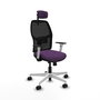Silla de escritorio reclinable Alfera la opción perfecta para largas horas de trabajo con respaldo fijo, apoyo lumbar regulable, cabecero regulable y brazos blancos