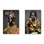 DKD Home Decor Cuadro Lienzo MDF Africana 50x2x70 (Pack de 2) de Purpurina