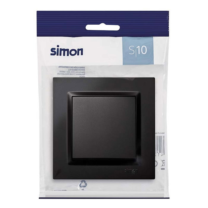 SIMON Conmutador Negro Serie 10 F1090201038