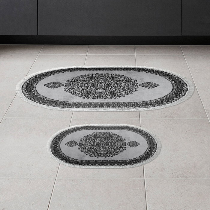 Mijölnir 410602 - O - Grey Juego de alfombras de baño de poliéster, color gris, 2 piezas (50x60 cm y 60x100 cm) Mijölnir 410602 - O - Grey Juego de alfombras de baño de poliéster, color gris, 2 piezas (50x60 cm y 60x100 cm)