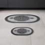 Mijölnir 410602 - O - Grey Juego de alfombras de baño de poliéster, color gris, 2 piezas (50x60 cm y 60x100 cm)