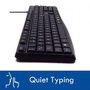 Ewent EW3001 - Teclado USB Silencioso para Oficina y Hogar con Layout QWERTY Español, 104 Teclas Incluyendo Teclado Numérico y Cable 1.35m
