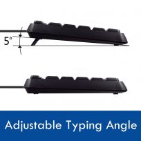 Ewent EW3001 - Teclado USB Silencioso para Oficina y Hogar con Layout QWERTY Español, 104 Teclas Incluyendo Teclado Numérico y Cable 1.35m