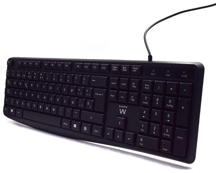 EWENT Teclado EW3001 Oficina USB QWERTY Español Negro