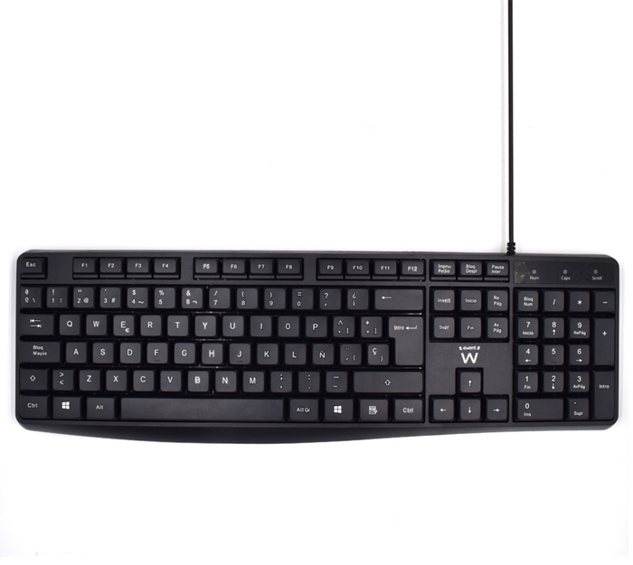 EWENT Teclado EW3001 Oficina USB QWERTY Español Negro