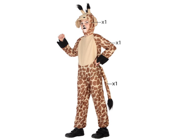 Disfraz Jirafa Niño Unisex Infantil Marrón 7-9 Años - Traje de Animales de la Sabana Disfraz Jirafa Niño Unisex Infantil Marrón 7-9 Años - Traje de Animales de la Sabana