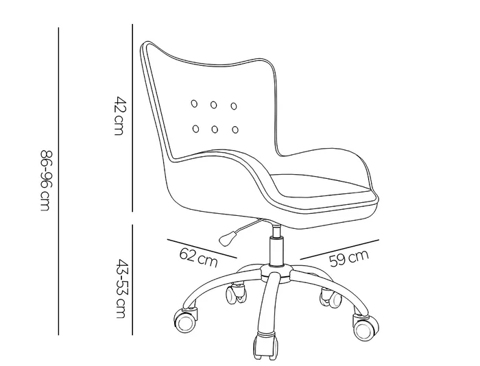 Q-connect Silla de Escritorio Mes Sina con Base Metálica, Altura Máx 960mm, Ancho 570mm, Prof. 620mm, Ruedas Premium, Color Negro Q-connect Silla de Escritorio Mes Sina con Base Metálica, Altura Máx 960mm, Ancho 570mm, Prof. 620mm, Ruedas Premium, Color Negro