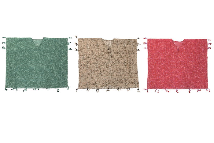 DKD Home Decor Kaftan Mediterraneo Marron Rosa 90 x 105 cm (3 Unidades)