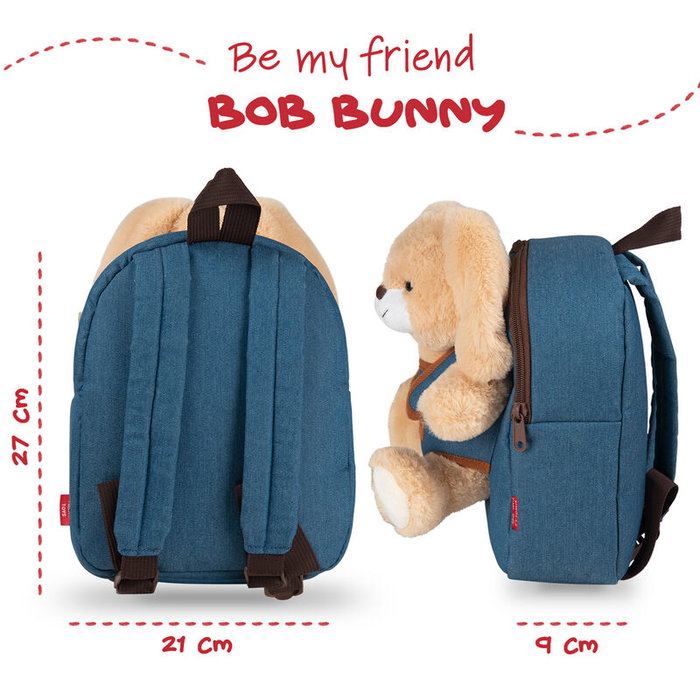 PERLETTI Mochila + peluche Conejo Bob 26cm