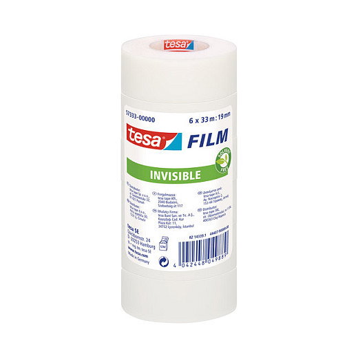 Tesa Cinta adhesiva 19 mm x 33 m mate-invisible Tesa Cinta adhesiva 19 mm x 33 m mate-invisible