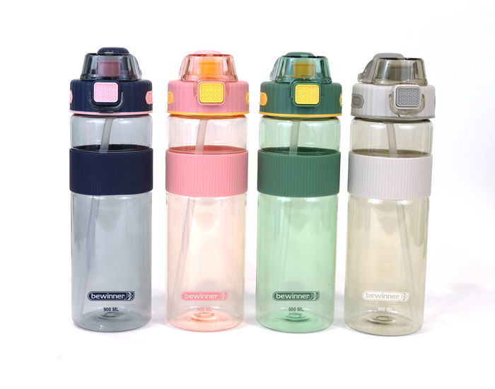 Bewinner Botella Sport Agua Transparente 900 ml (Ancho: 8.1 cm, Alto: 27.1 cm) (12 Unidades)