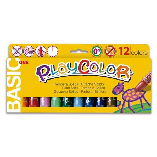 Playcolor Témperas Sólidas Basic One Estuche de 12 Colores Surtidos