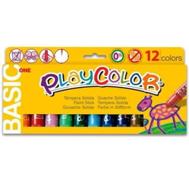 Playcolor Témperas Sólidas Basic One Estuche de 12 Colores Surtidos