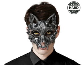 Máscara Calavera Lobo Negro Halloween Para Hombre Adulto