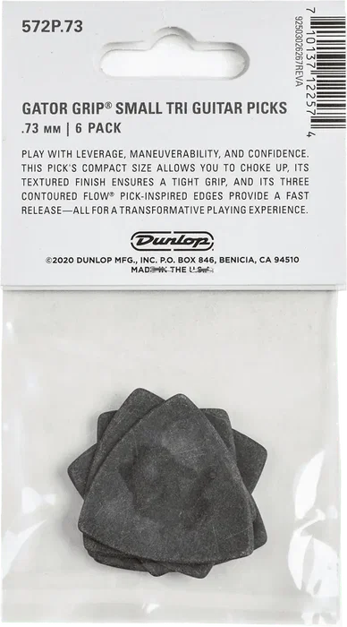 Dunlop Púas Gator Grip Triángulo 0,73 Mm (Pack De 6)