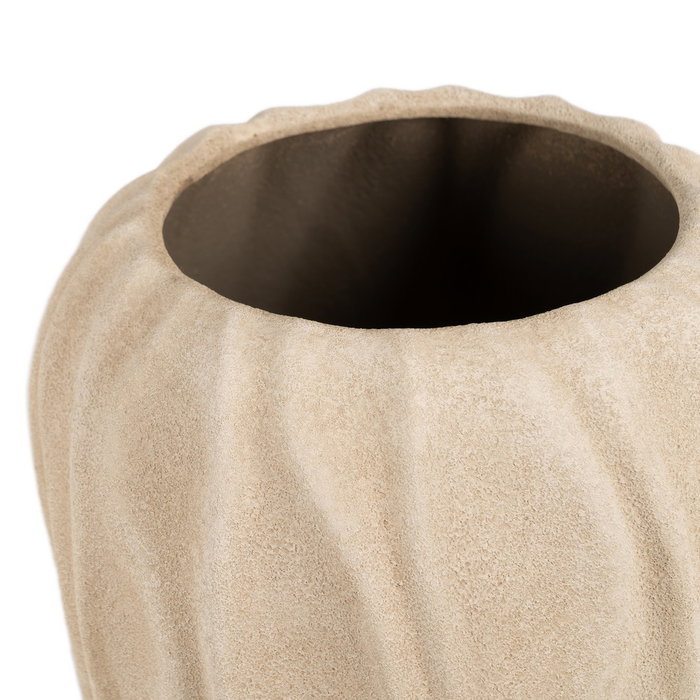 Jarrón Beige Cerámica Decoración 27 X 27 X 40 cm