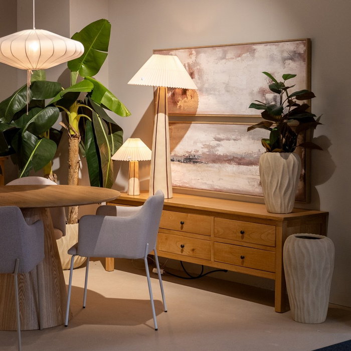 Jarrón Beige Cerámica Decoración 27 X 27 X 40 cm