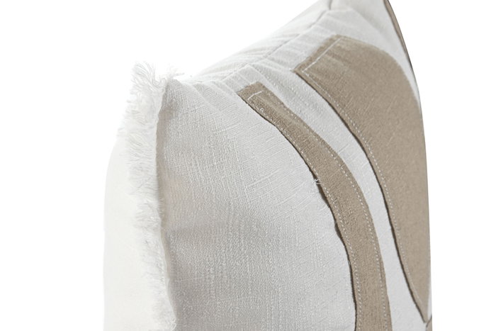 DKD Home Decor Cojines de Poliéster 45x45x8 cm, Pack de 2, Blanco y Beige