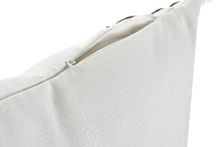 DKD Home Decor Cojines de Poliéster 45x45x8 cm, Pack de 2, Blanco y Beige