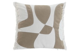 DKD Home Decor Cojines de Poliéster 45x45x8 cm, Pack de 2, Blanco y Beige