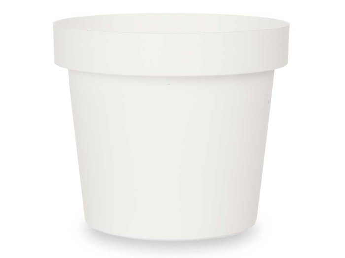 Ibergarden Maceta Plástico Blanca 14 cm Diámetro x 12.5 cm Alto (Set de 12)
