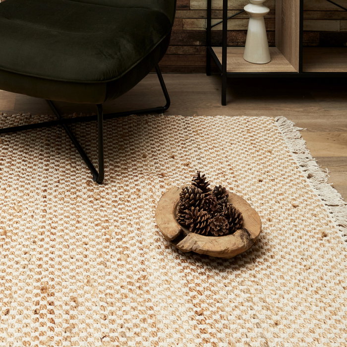 Home Deco Factory Alfombra de Yute Natural, 120x170 cm, para Salón o Dormitorio
