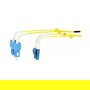 Synergy21 Cable de Fibra Óptica Monomodo OS2, 5 m, Conectores 2x LC a 2x SC, 9/125 um, G657.A2, 2 mm, Bidireccional, Azul/Blanco/Amarillo, S217035