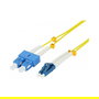 Synergy21 Cable de Fibra Óptica Monomodo OS2, 5 m, Conectores 2x LC a 2x SC, 9/125 um, G657.A2, 2 mm, Bidireccional, Azul/Blanco/Amarillo, S217035