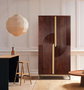 GINER Y COLOMER Mueble Bar de Madera de Mango y Metal 179 cm Alto, 2 Puertas, Color Cerezo