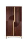 GINER Y COLOMER Mueble Bar de Madera de Mango y Metal 179 cm Alto, 2 Puertas, Color Cerezo