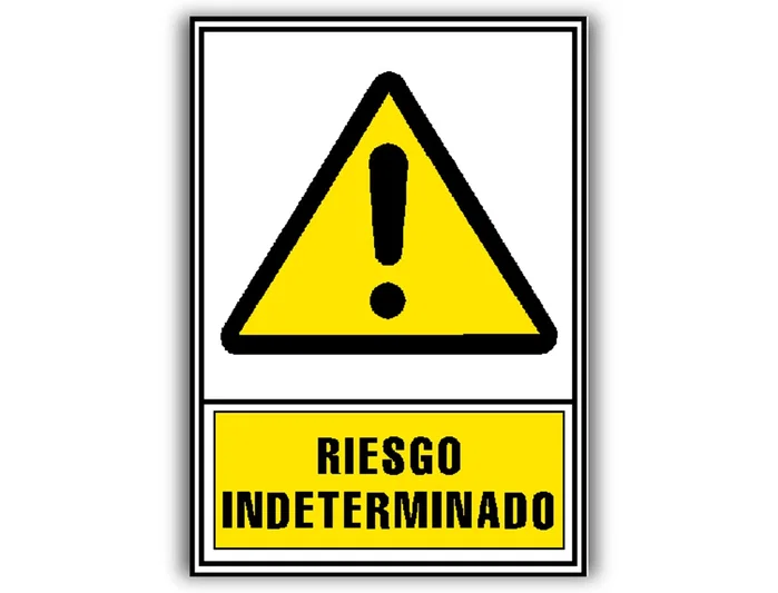 Archivo 2000 Pictograma Riesgo Indeterminado PVC Amarillo Luminiscente 210x297 mm