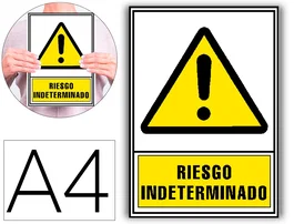 Archivo 2000 Pictograma Riesgo Indeterminado PVC Amarillo Luminiscente 210x297 mm