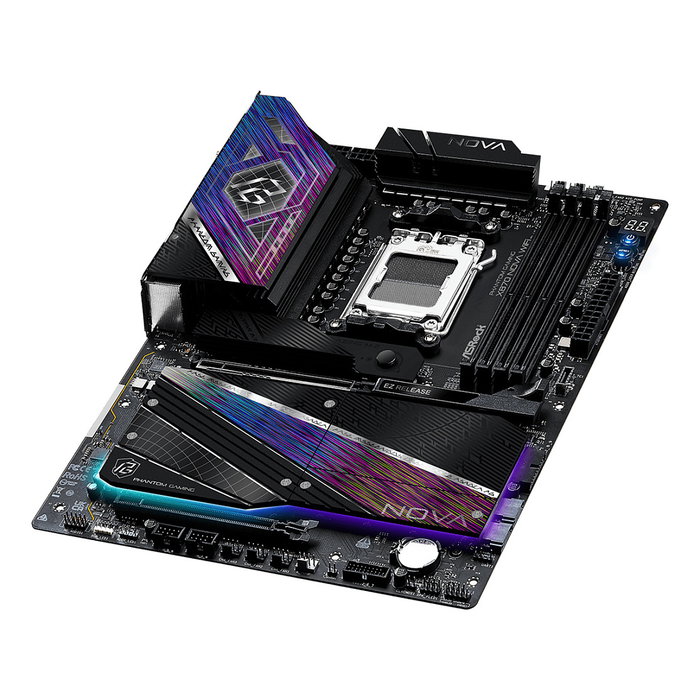 ASRock X870 Nova WiFi AM5 ATX Motherboard - AMD X870 Chipset, Socket AM5, DDR5 8400MHz, 5GbE LAN, WiFi 7, Bluetooth 5.4, USB4, M.2, HDMI, 256GB Max