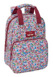 Mochila Escolar Nait Nait Flores coimbra burdeos Burdeos 20 x 28 x 8 cm
