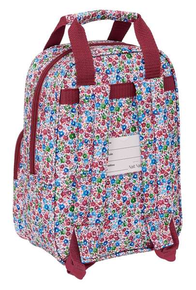 Mochila Escolar Nait Nait Flores coimbra burdeos Burdeos 20 x 28 x 8 cm
