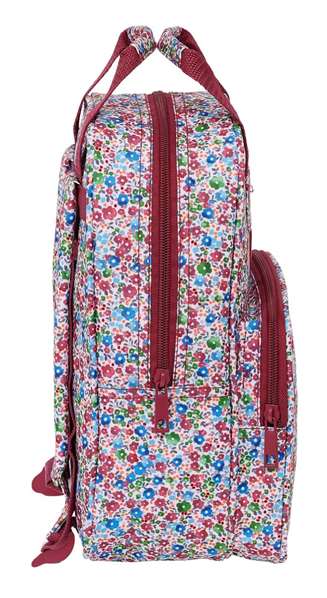 Mochila Escolar Nait Nait Flores coimbra burdeos Burdeos 20 x 28 x 8 cm