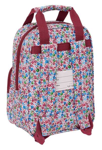 Mochila Escolar Nait Nait Flores coimbra burdeos Burdeos 20 x 28 x 8 cm