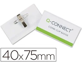 Q-connect Identificador con pinza e imperdible KF17457 40x75 mm PVC