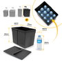 Emuca Kit de contenedores de reciclaje Recycle 1x15L + 2x7L Negro