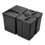 Emuca Kit de contenedores de reciclaje Recycle 1x15L + 2x7L Negro