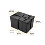 Emuca Kit de contenedores de reciclaje Recycle 1x15L + 2x7L Negro