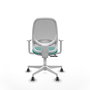 PIQUERAS Y CRESPO Silla de oficina Cilanco con mecanismo Sincro/Traslack Turquesa y Gris