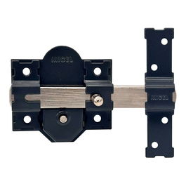 Micel Cerrojo sobreponer CRR12, placa 86 mm, cilindro redondo 50 mm, reversible, con 3 llaves de serreta, acabado pintado gris