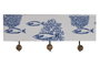DKD Home Decor Perchero Mediterraneo Sardinas 25 Blanco, Azul y Natural Mango Lacado 38 x 5 x 18 cm (2 Unidades)