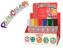 Playcolor Barra de Maquillaje Metallic, Expositor de 24 Unidades, Colores Surtidos