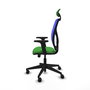 PIQUERAS Y CRESPO Silla de oficina Motilla con mecanismo Sincro/Traslack, Verde y Azul