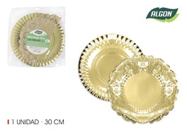 Algon Bandeja Oro Redonda con Blonda 30 cm (30 Unidades)