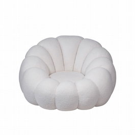 DKD Home Decor Sillón Giratorio Borreguito Blanco