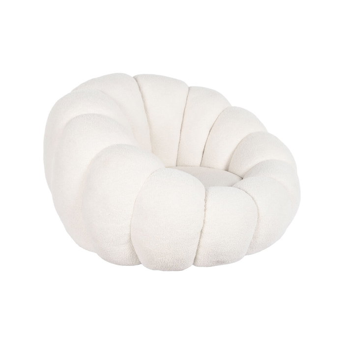 DKD Home Decor Sillón Giratorio Borreguito Blanco