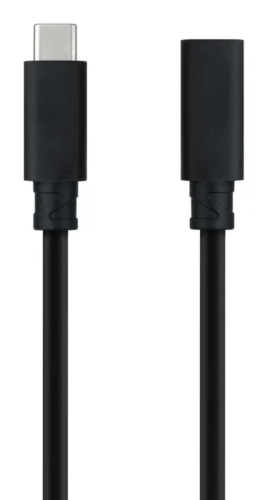 Nanocable 10.01.4501-L150 - Cable USB-C Macho a Hembra 3.2 Gen 2x2 20Gbps 100W para Carga y 4K/60Hz, 1.5 Metros, Negro, Prolongador